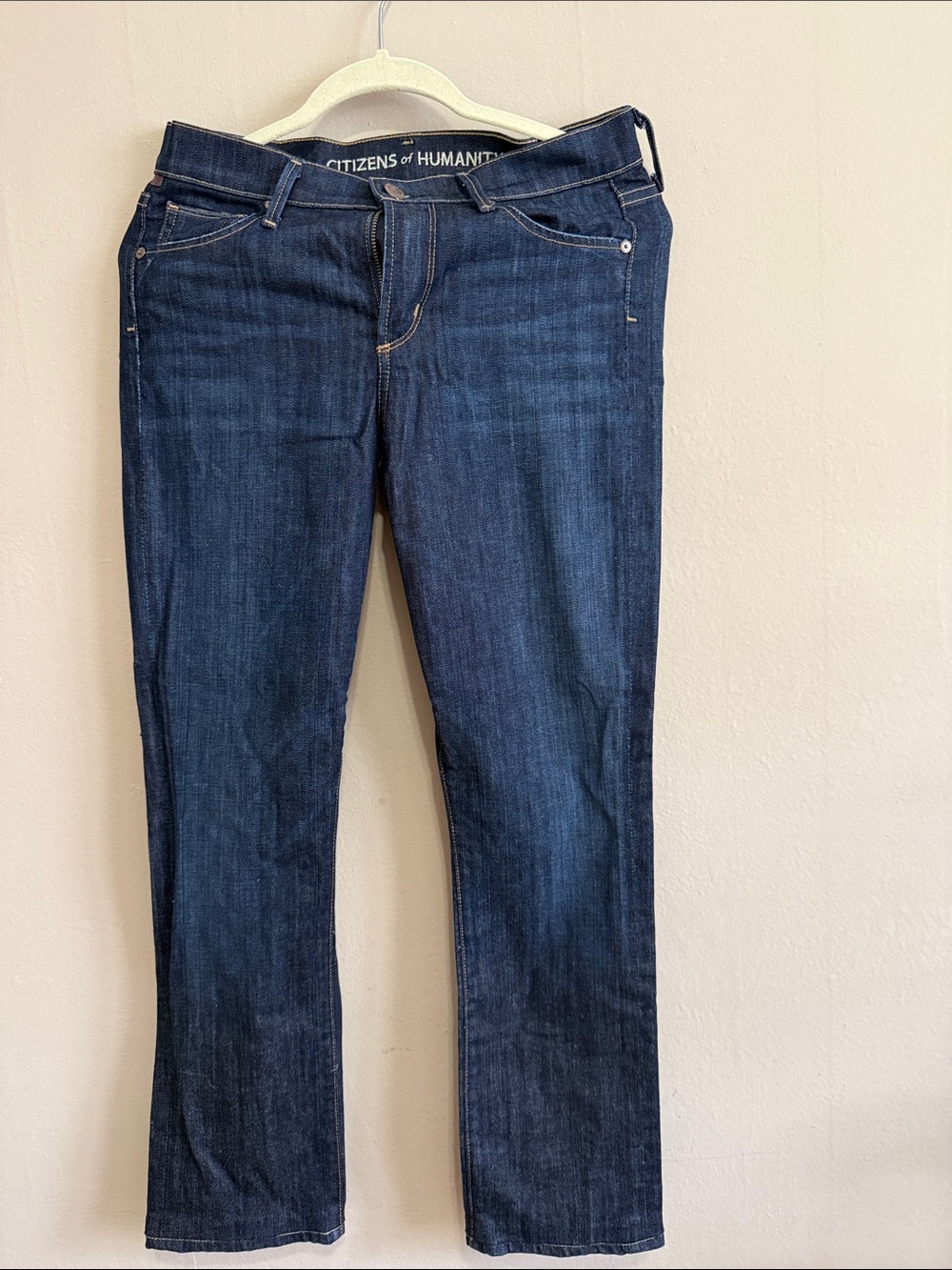 Citizens of Humanity Women's Dark Indigo Straight Leg Jeans